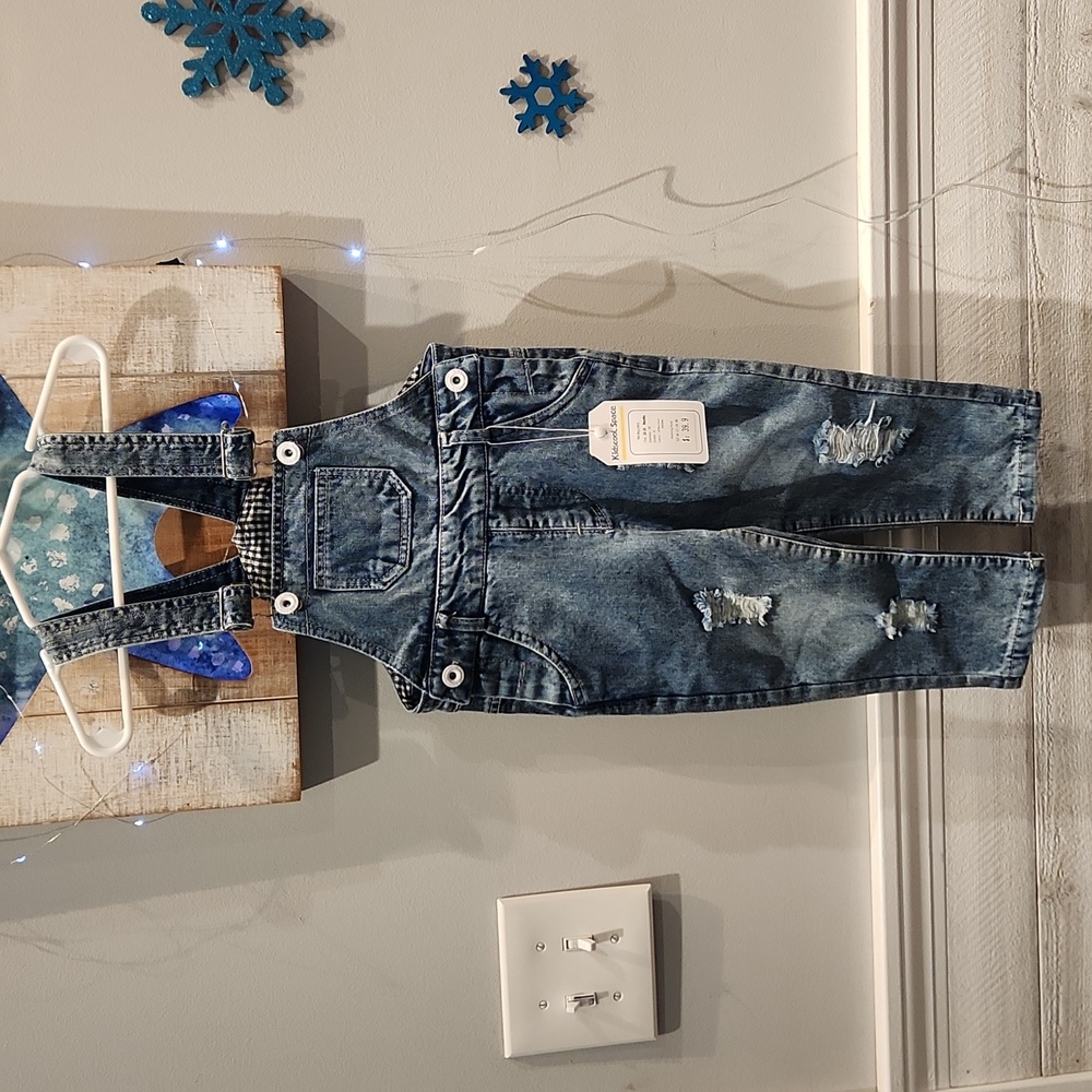 NWT Kidscool Space Infant sz 18-24M Denim Adjustable straps Overalls